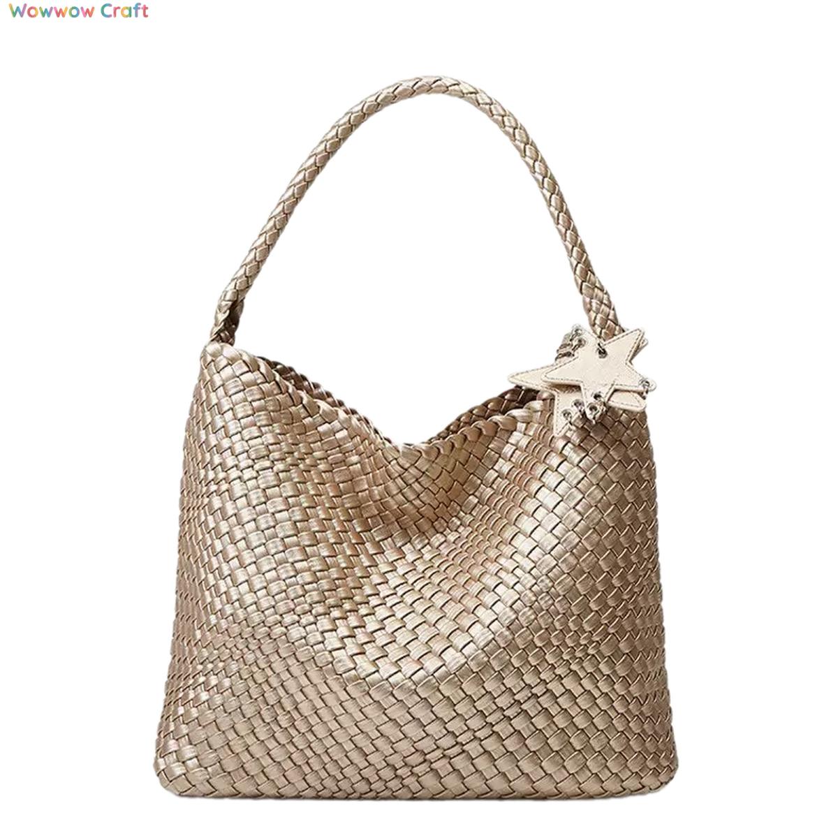 Shoulder Bags,Totes,Leather Bags,Multiple Colors Imitation Braided Design Leather Tote Handbag